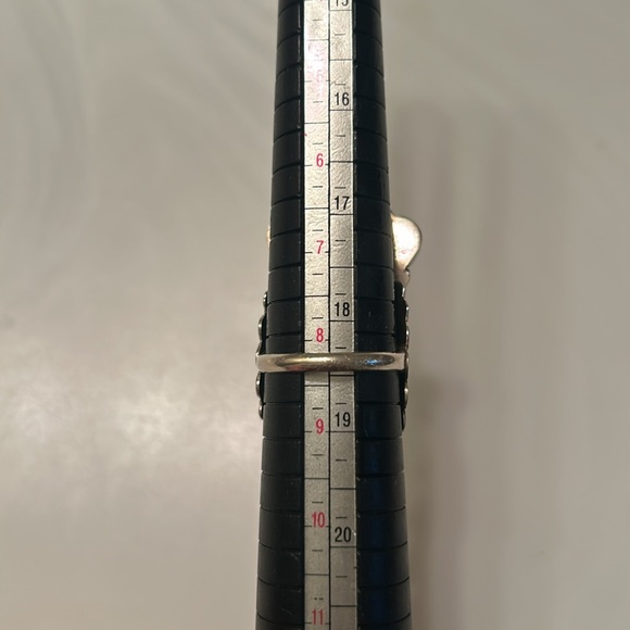 Turquoise Silver Kachina Ladies Ring Navajo Pointer - Picture 2 of 7